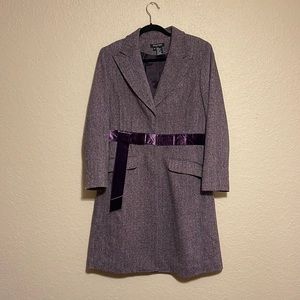 Beautiful wool overcoat with velvet bow detail
